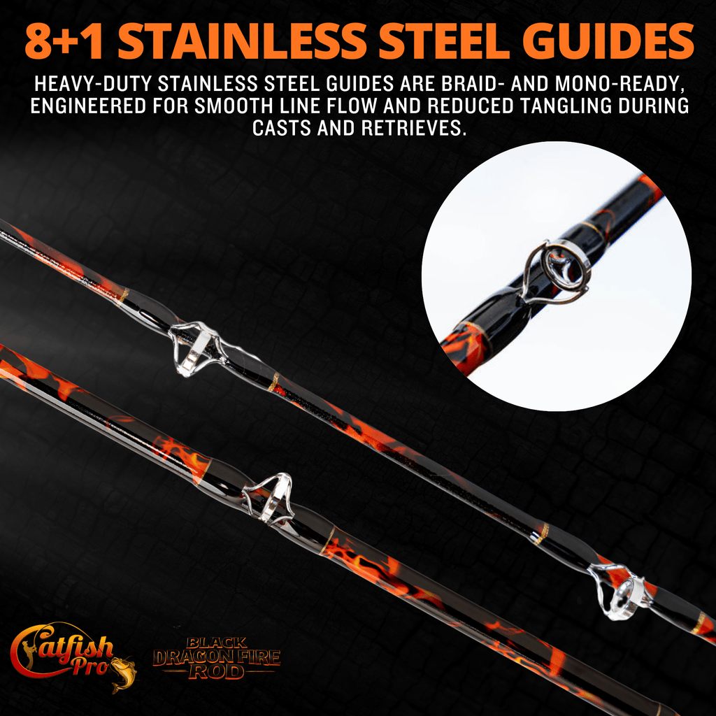 Black Dragon Fire Glow-in-the-Dark Spinning Rod