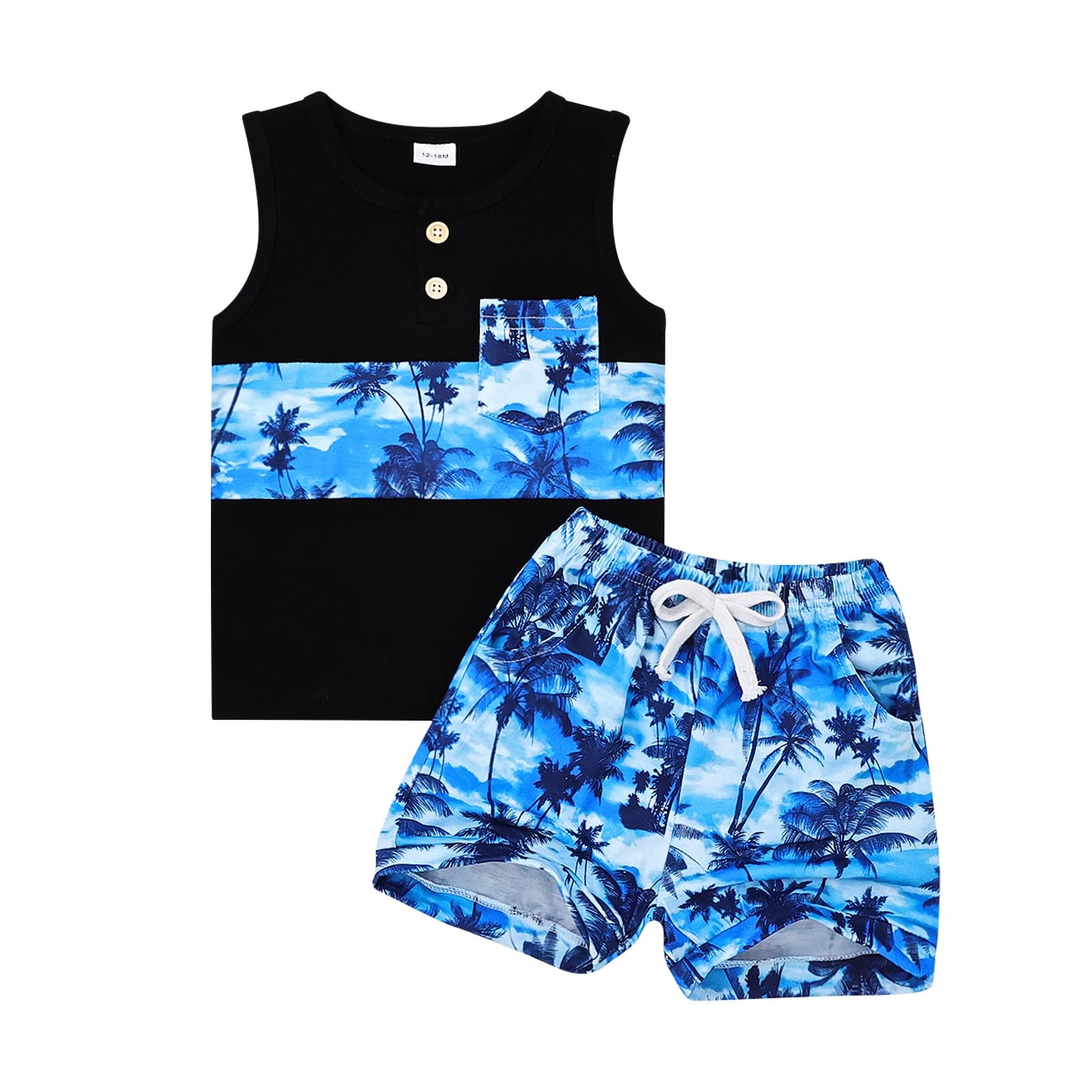 Baby boy tropical summer outfit set