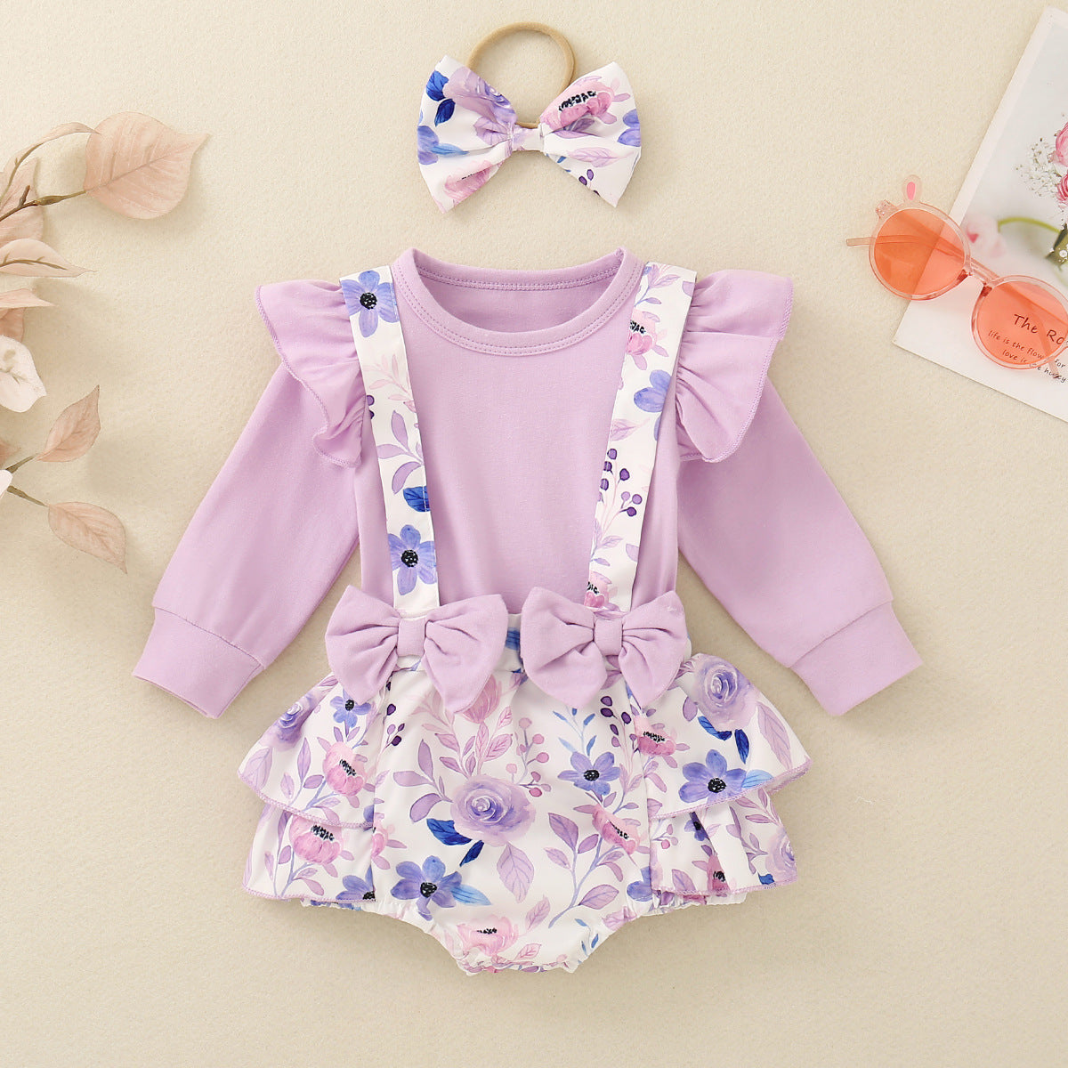 Baby Girl Long-Sleeve Princess Romper Dress