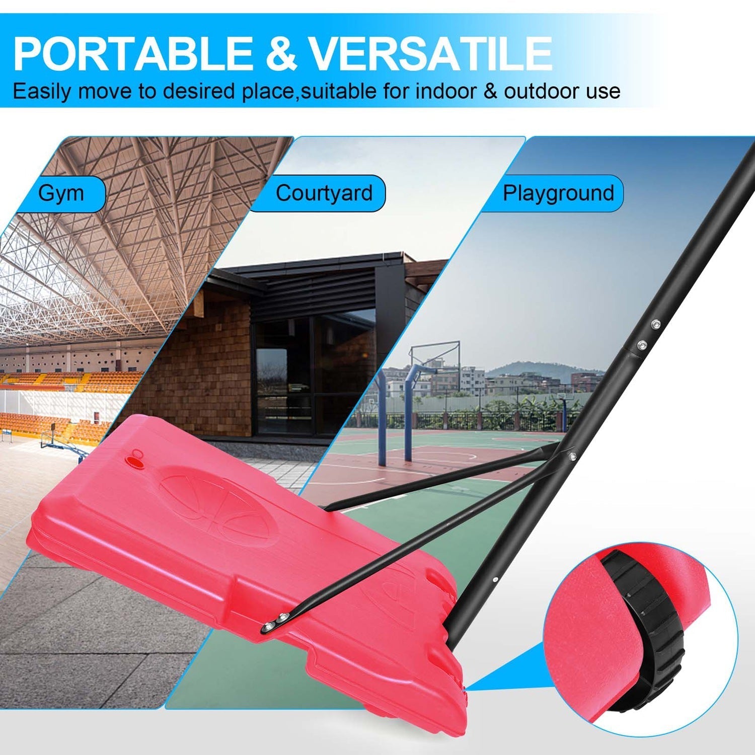 Kids Adjustable Basketball Hoop – Blue or Pink, 5.6–7 ft