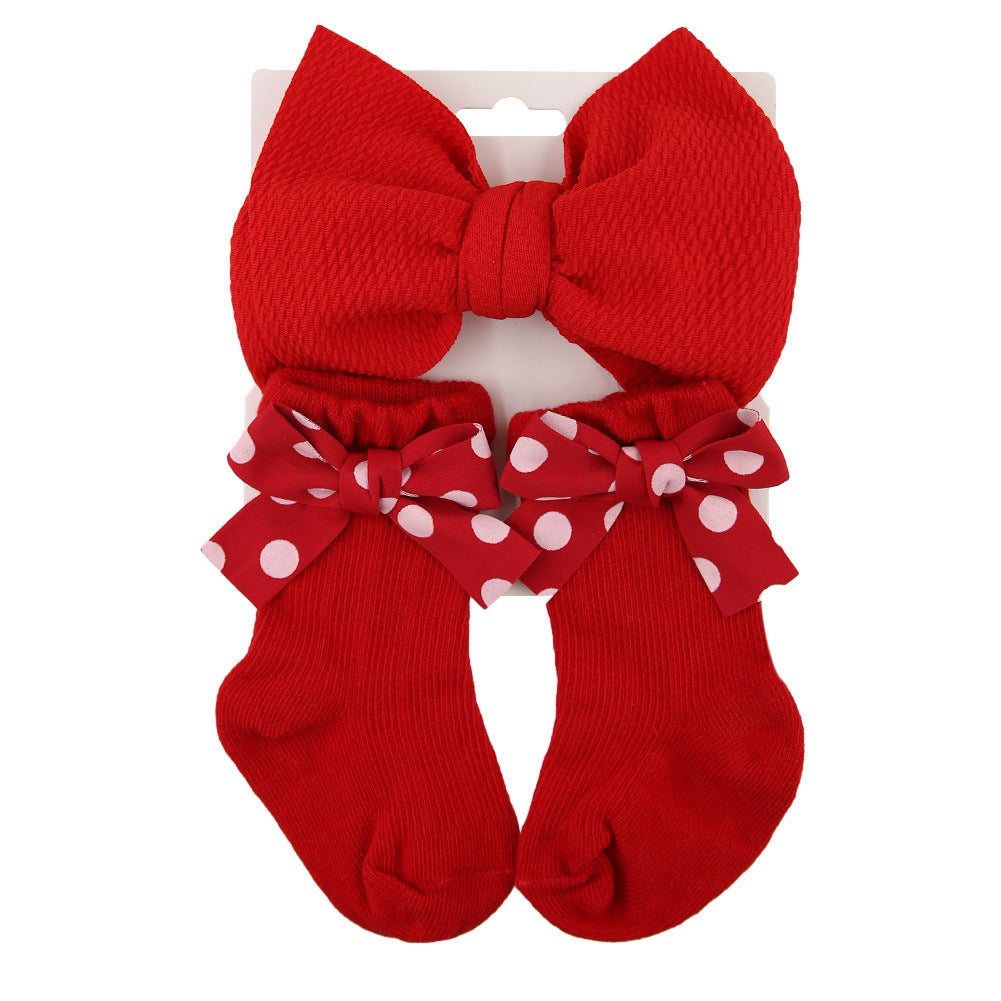 Christmas Bow Headband & Sock Set