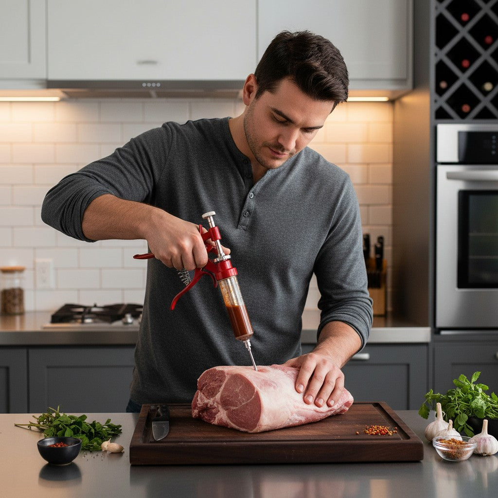 DDR BBQ Gourmet Meat Marinade Injector with Case