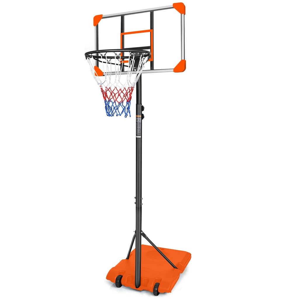 Kids Adjustable Basketball Hoop – Orange, 5.6–7 ft