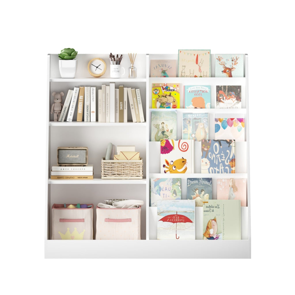 Kids Bookshelf & Toy Organizer – White