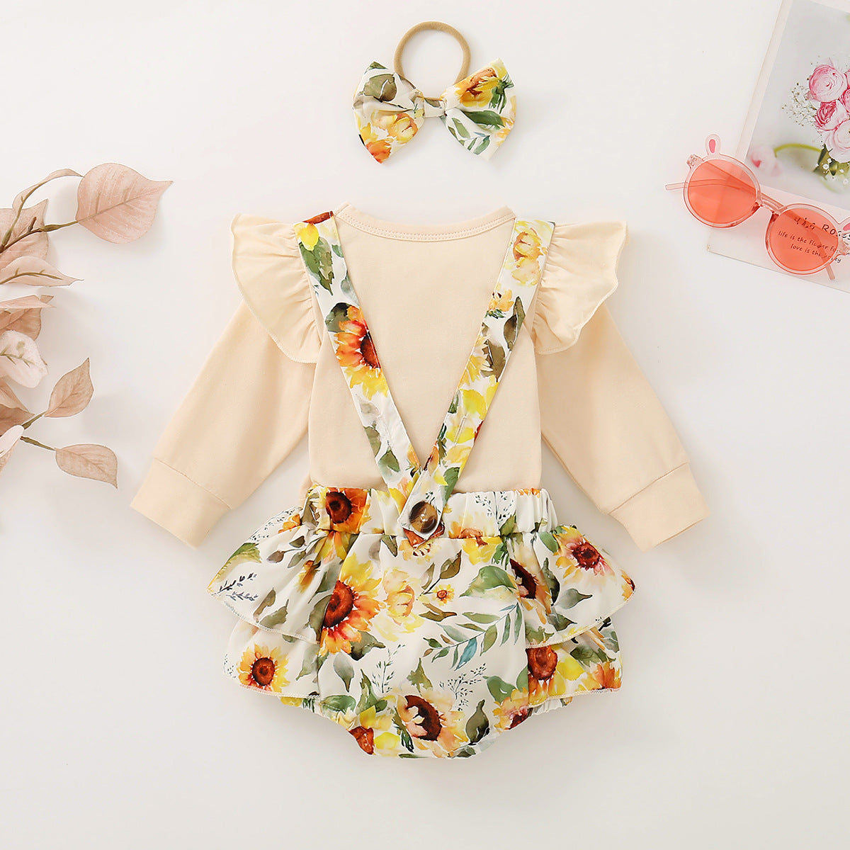 Baby Girl Long-Sleeve Princess Romper Dress
