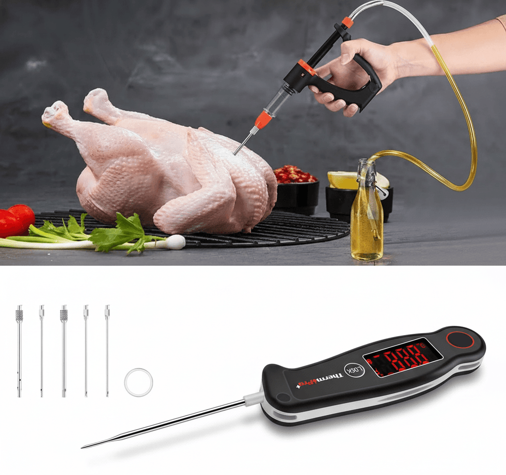 BBQ Essentials Duo Injector and Thermometer Set