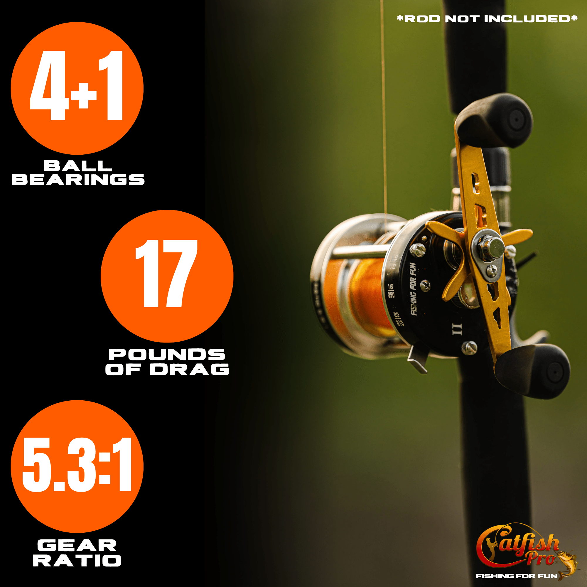 Catfish Pro Fishing for Fun Round Baitcaster Reel
