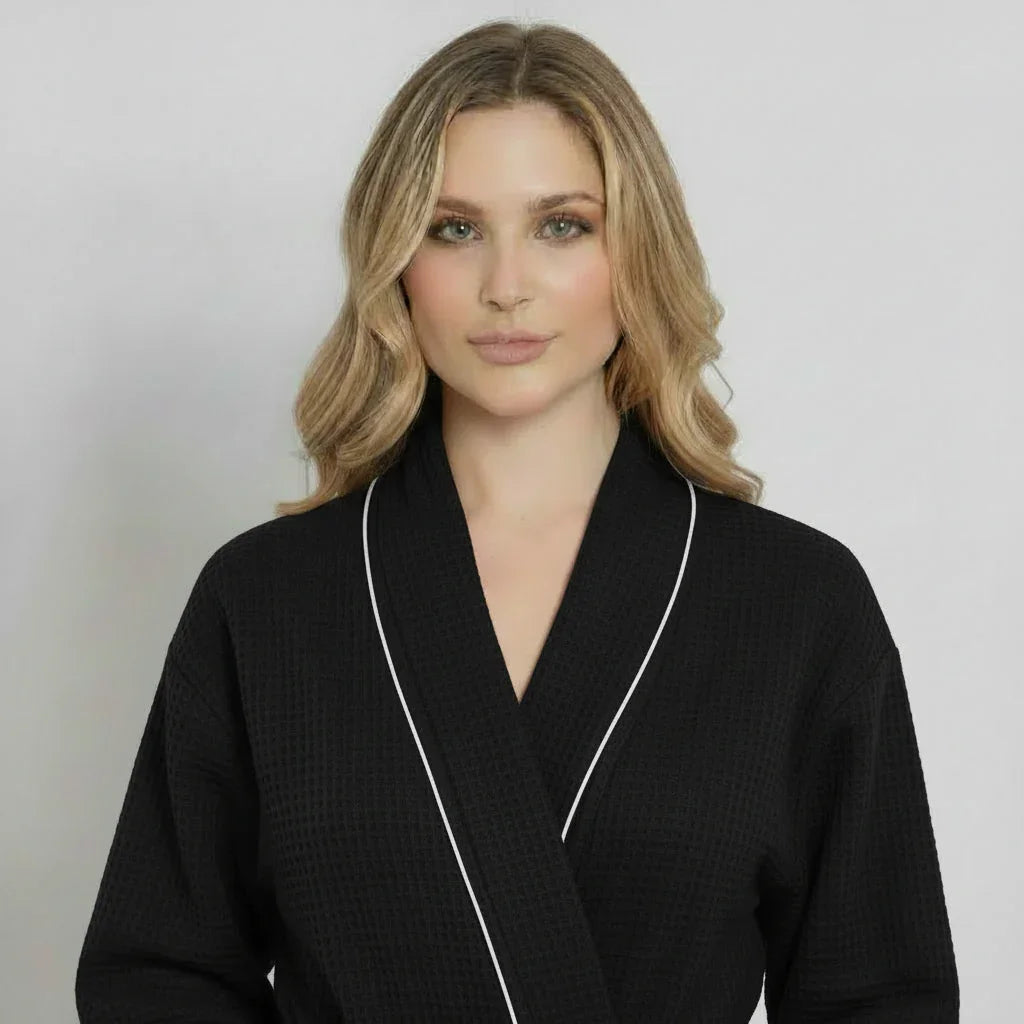 Women’s Knee-Length Waffle Spa Robe