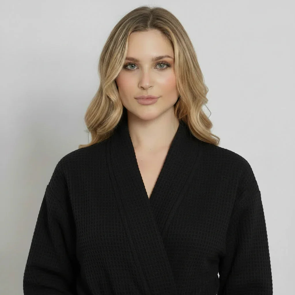 Women’s Knee-Length Waffle Spa Robe