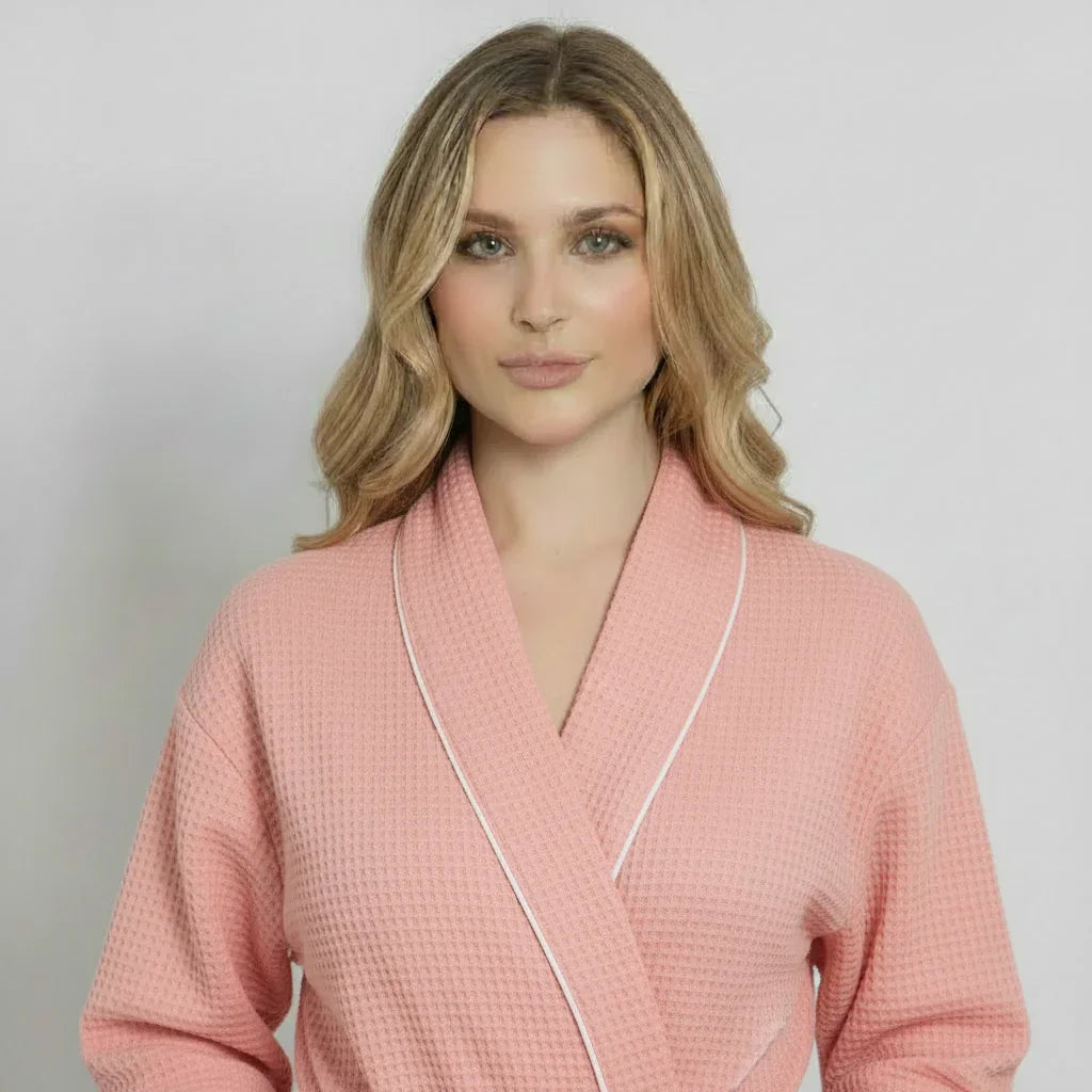 Women’s Knee-Length Waffle Spa Robe