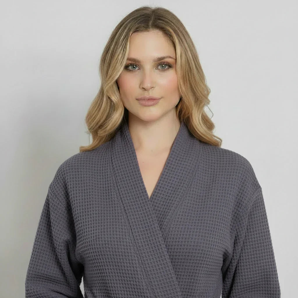 Women’s Knee-Length Waffle Spa Robe