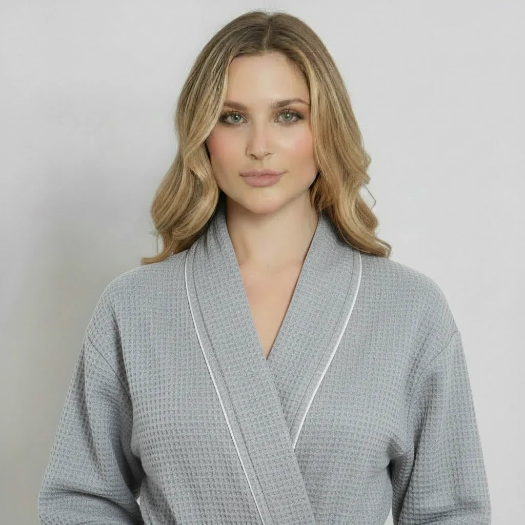 Women’s Knee-Length Waffle Spa Robe