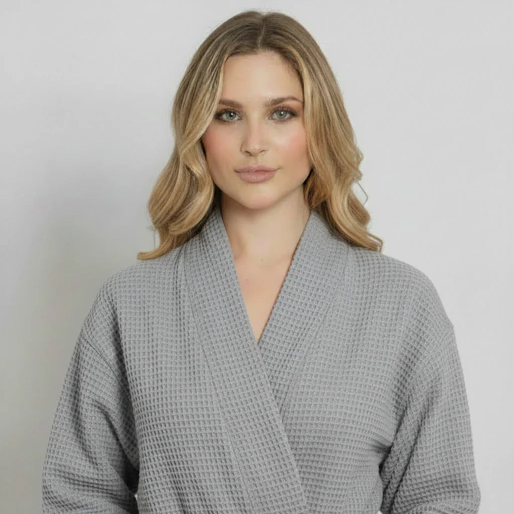 Women’s Knee-Length Waffle Spa Robe