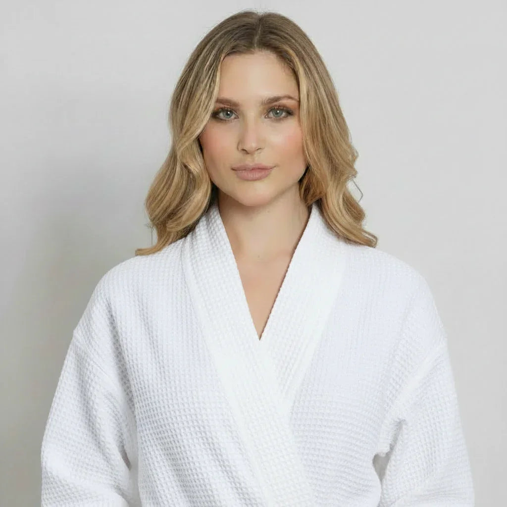 Women’s Knee-Length Waffle Spa Robe