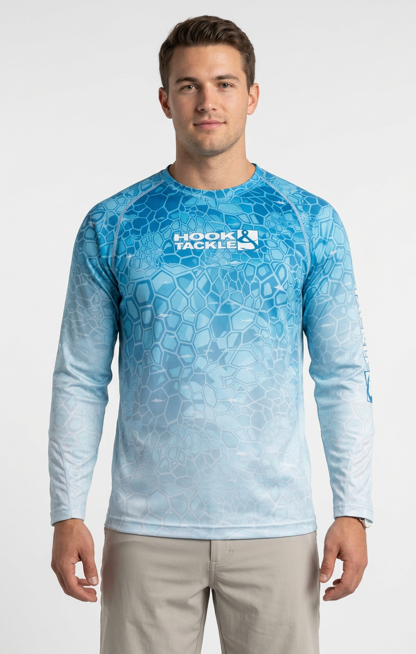 Men’s Marlin Hex Long-Sleeve UV Fishing Shirt
