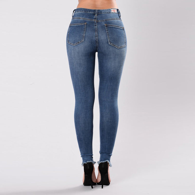 Women’s Embroidered Distressed Denim Jeans