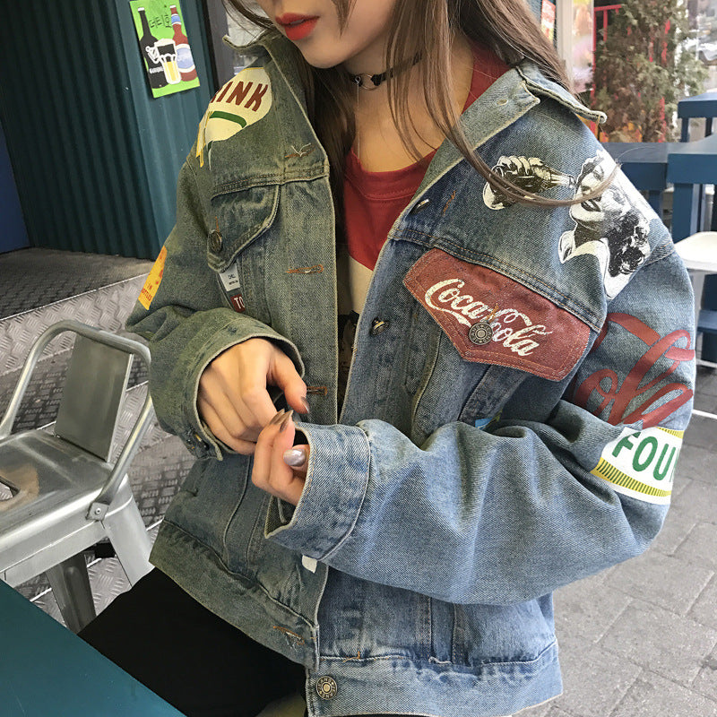 Women’s Vintage Loose-Fit Denim Jacket