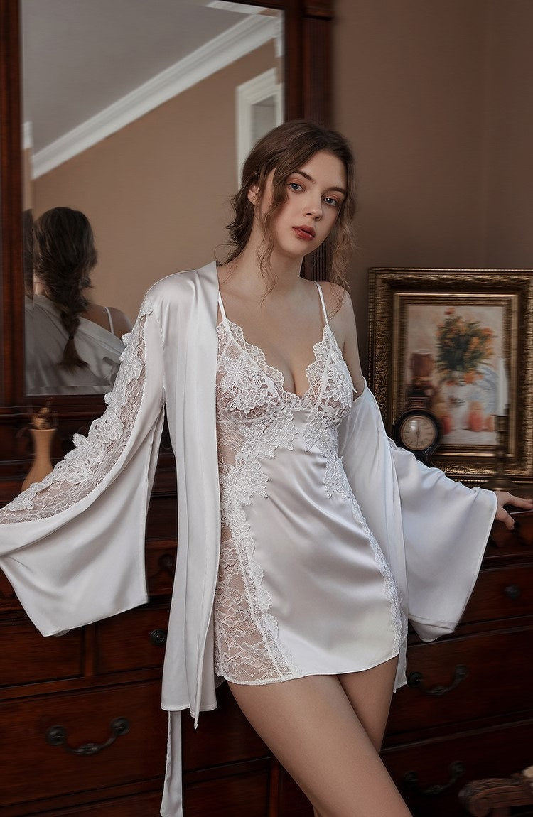 Victorian Lace Nightdress & Robe Set