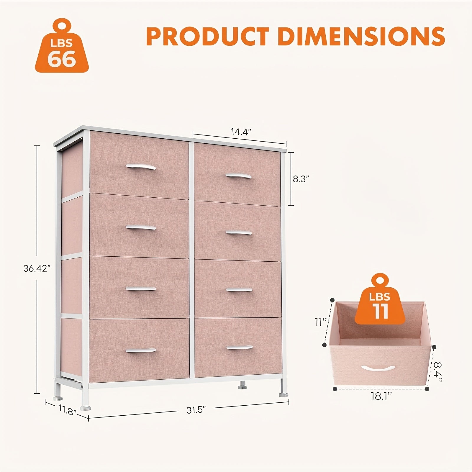 9-Drawer Fabric Storage Dresser