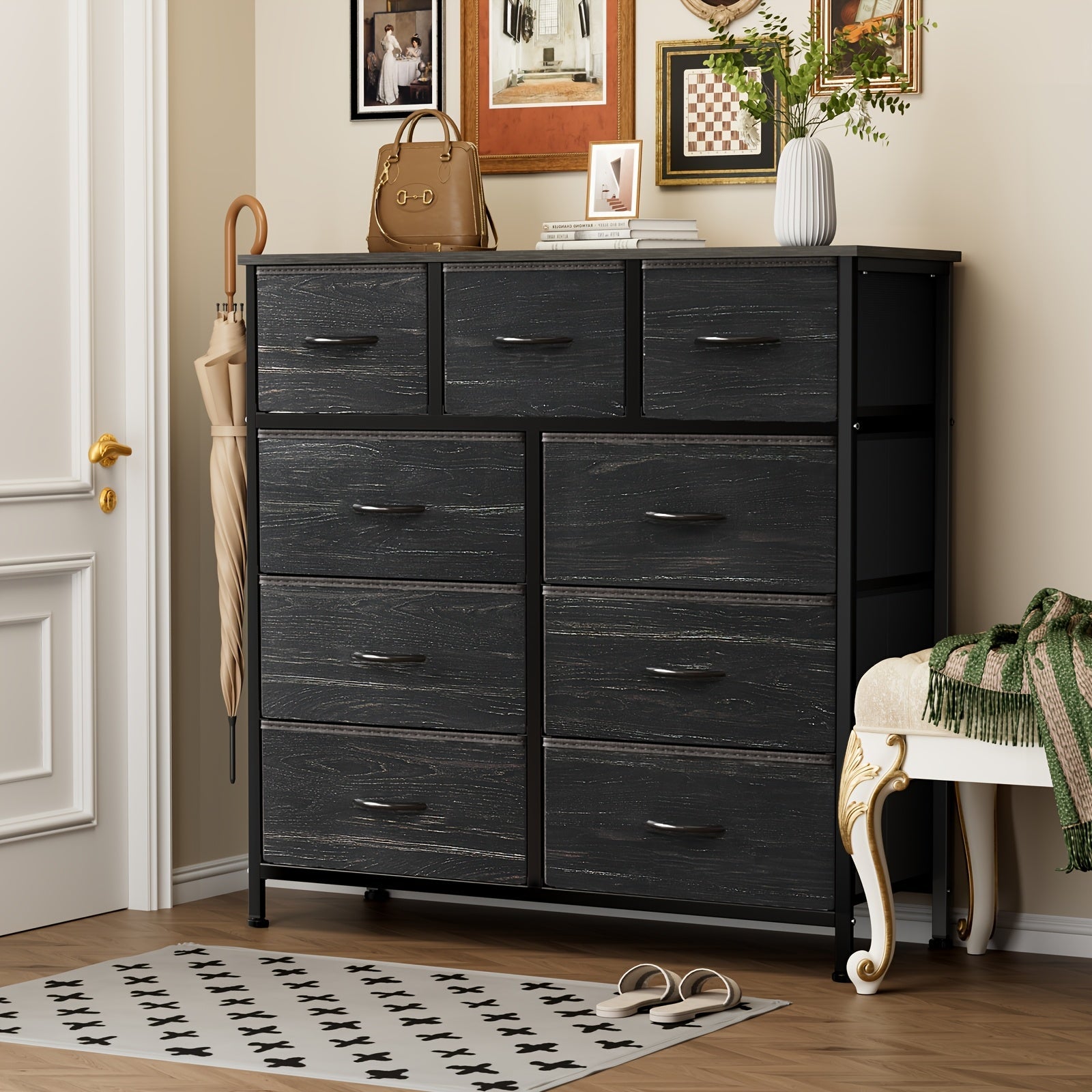 9-Drawer Fabric Storage Dresser