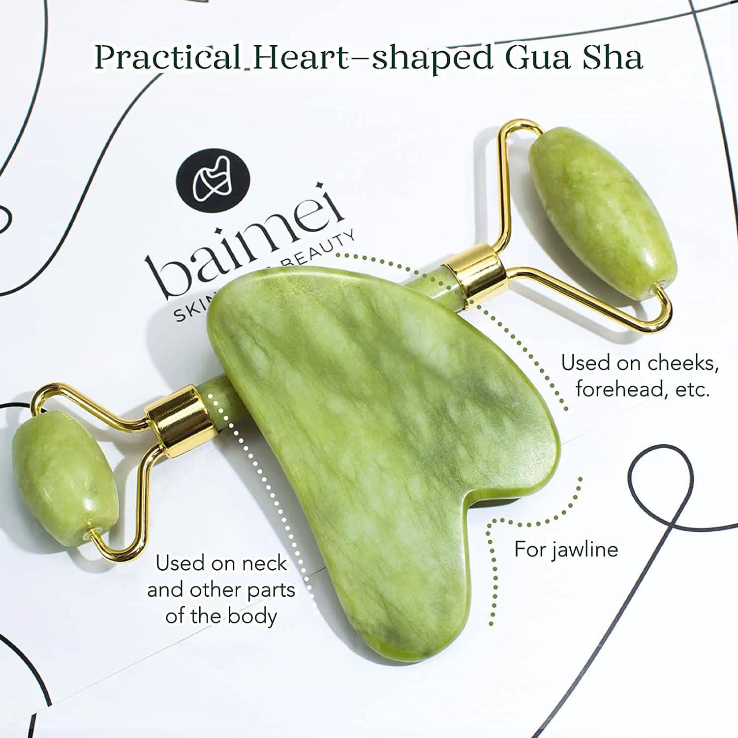 Jade Roller & Gua Sha Facial Massage Set