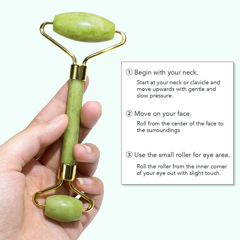 Jade Roller & Gua Sha Facial Massage Set