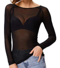 Women’s Long-Sleeve Sheer Mesh Top