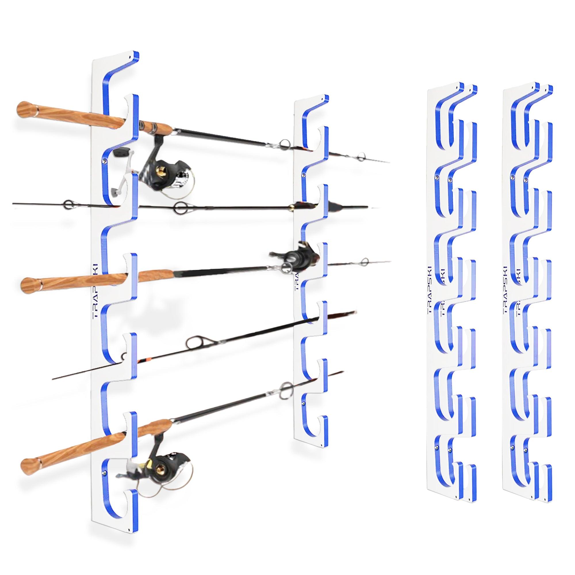 TRAPSKI Premium Fishing Rod Rack – Wall, Ceiling or Boat Mount