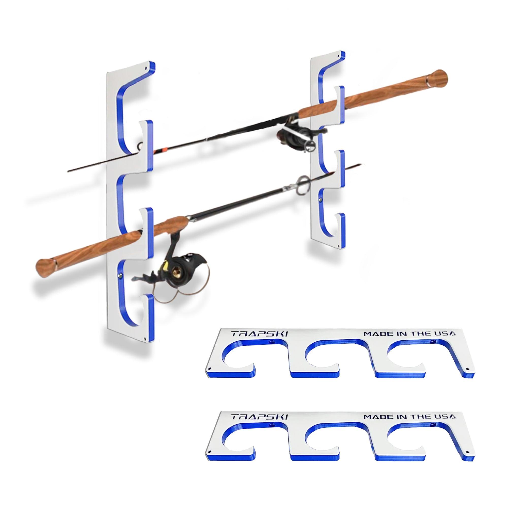 TRAPSKI Premium Fishing Rod Rack – Wall, Ceiling or Boat Mount