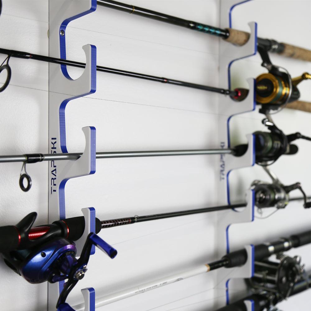 TRAPSKI Premium Fishing Rod Rack – Wall, Ceiling or Boat Mount
