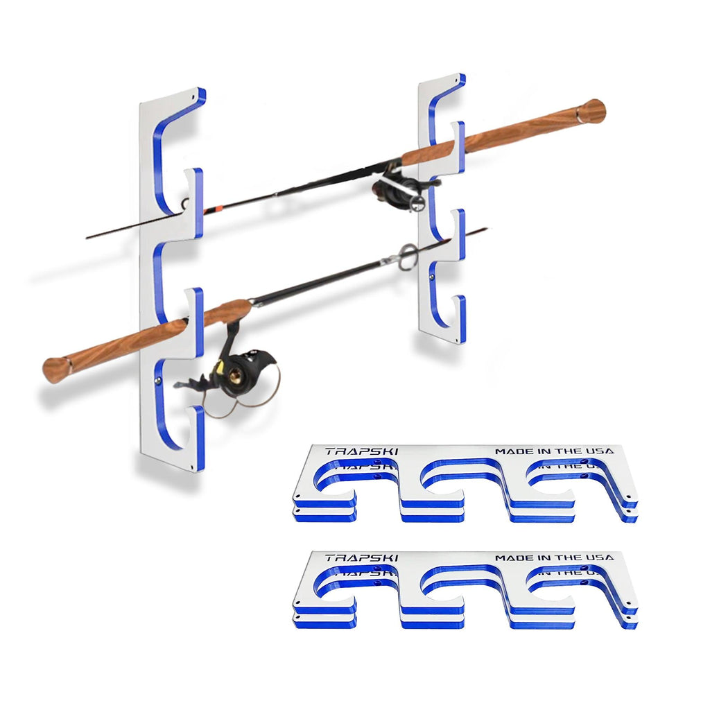 TRAPSKI Premium Fishing Rod Rack – Wall, Ceiling or Boat Mount