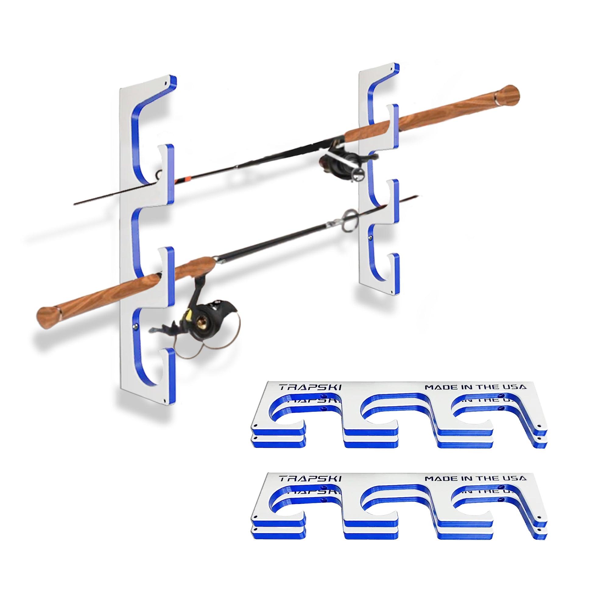 TRAPSKI Premium Fishing Rod Rack – Wall, Ceiling or Boat Mount
