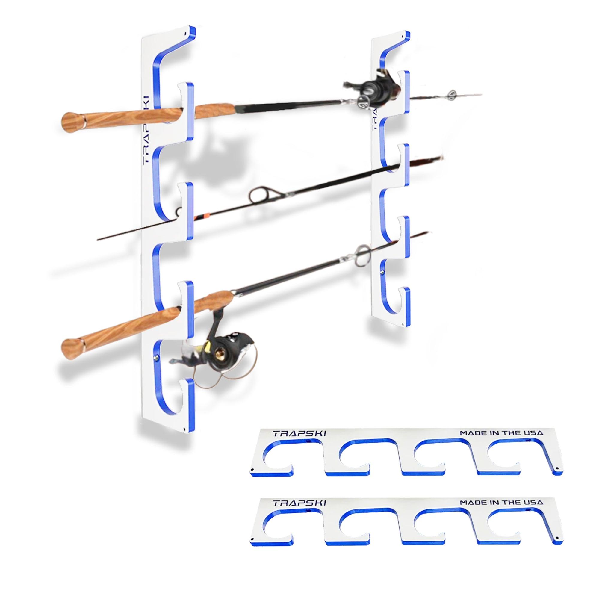 TRAPSKI Premium Fishing Rod Rack – Wall, Ceiling or Boat Mount