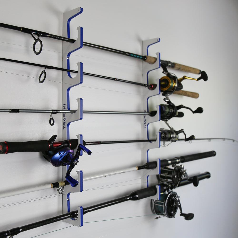 TRAPSKI Premium Fishing Rod Rack – Wall, Ceiling or Boat Mount