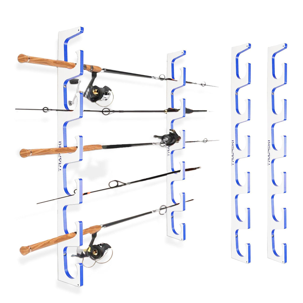 TRAPSKI Premium Fishing Rod Rack – Wall, Ceiling or Boat Mount