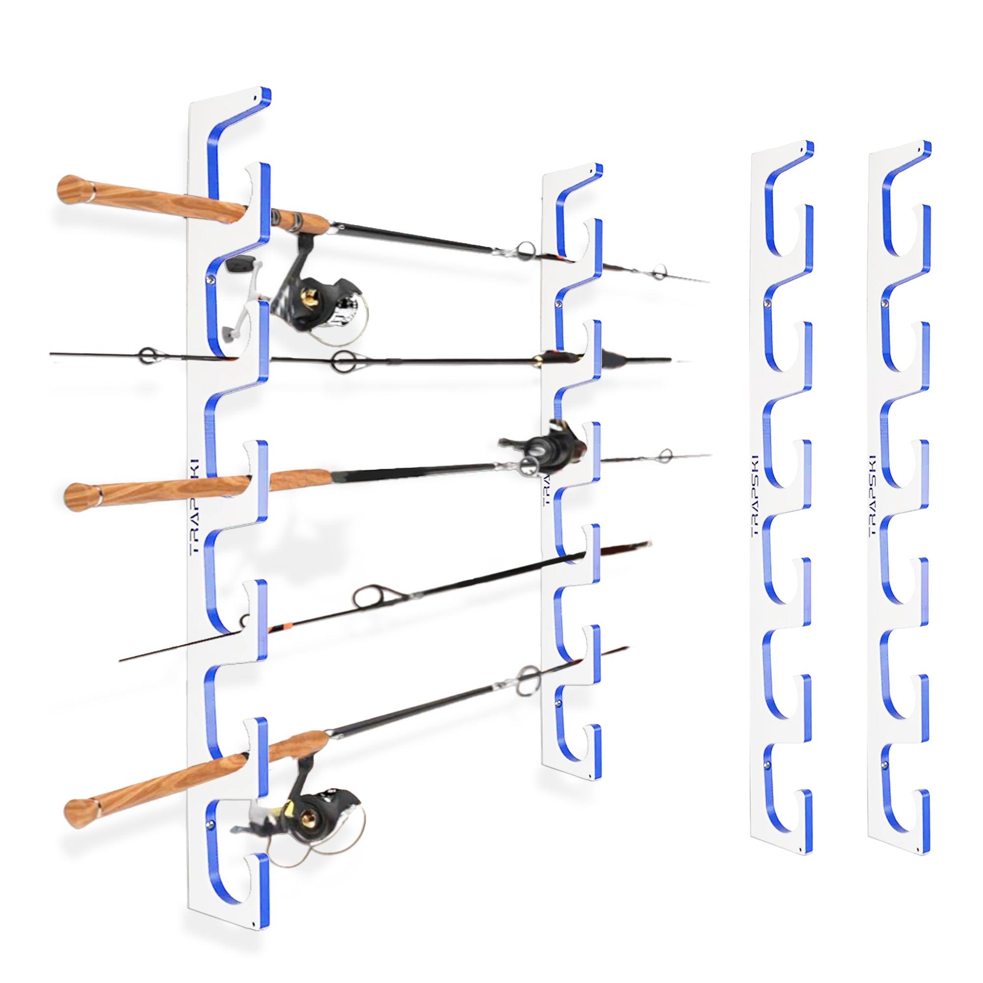 TRAPSKI Premium Fishing Rod Rack – Wall, Ceiling or Boat Mount