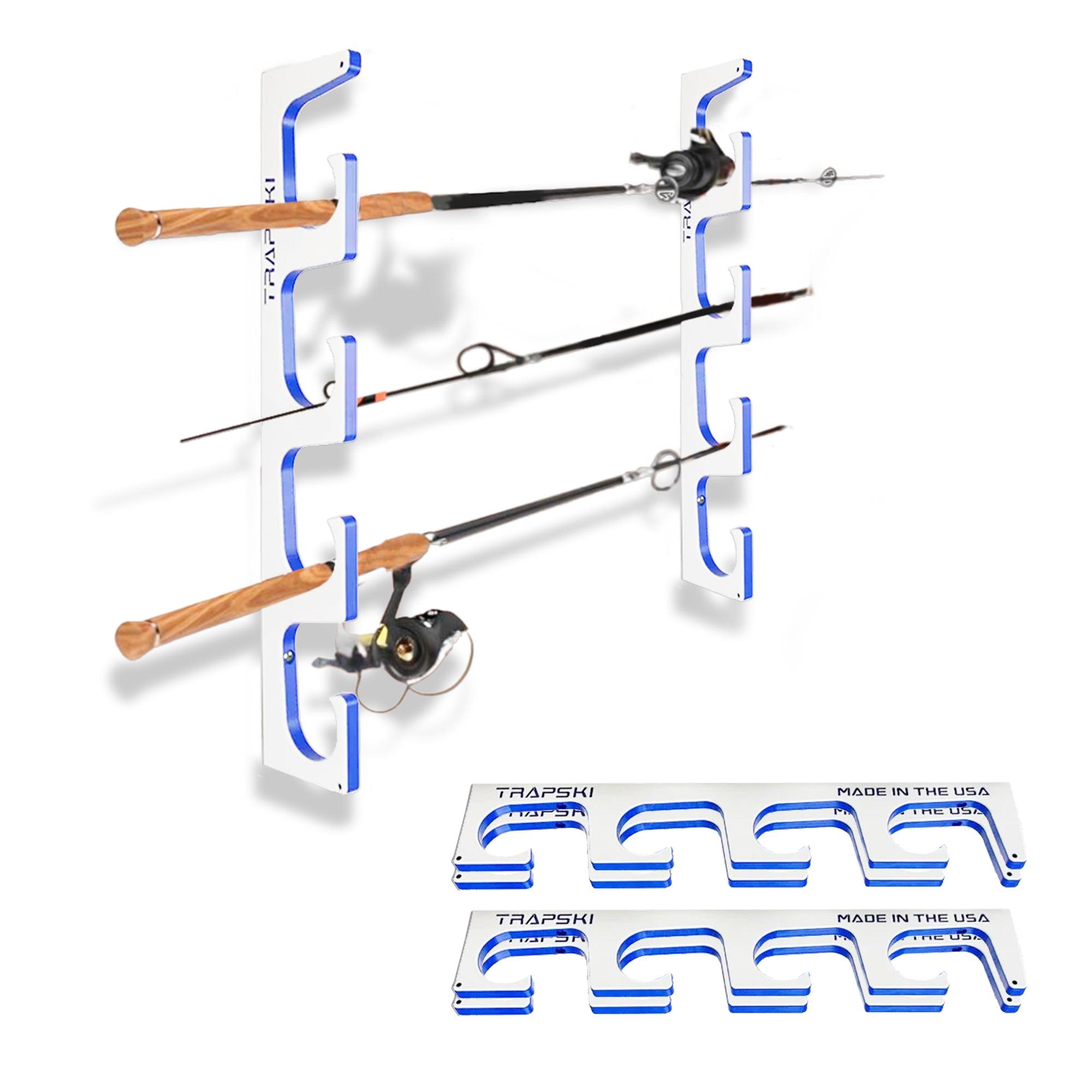 TRAPSKI Premium Fishing Rod Rack – Wall, Ceiling or Boat Mount