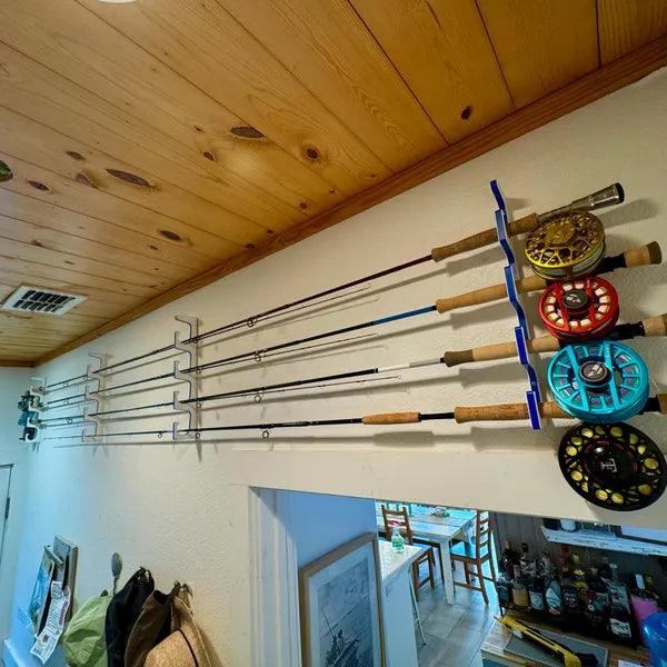 TRAPSKI Premium Fishing Rod Rack – Wall, Ceiling or Boat Mount