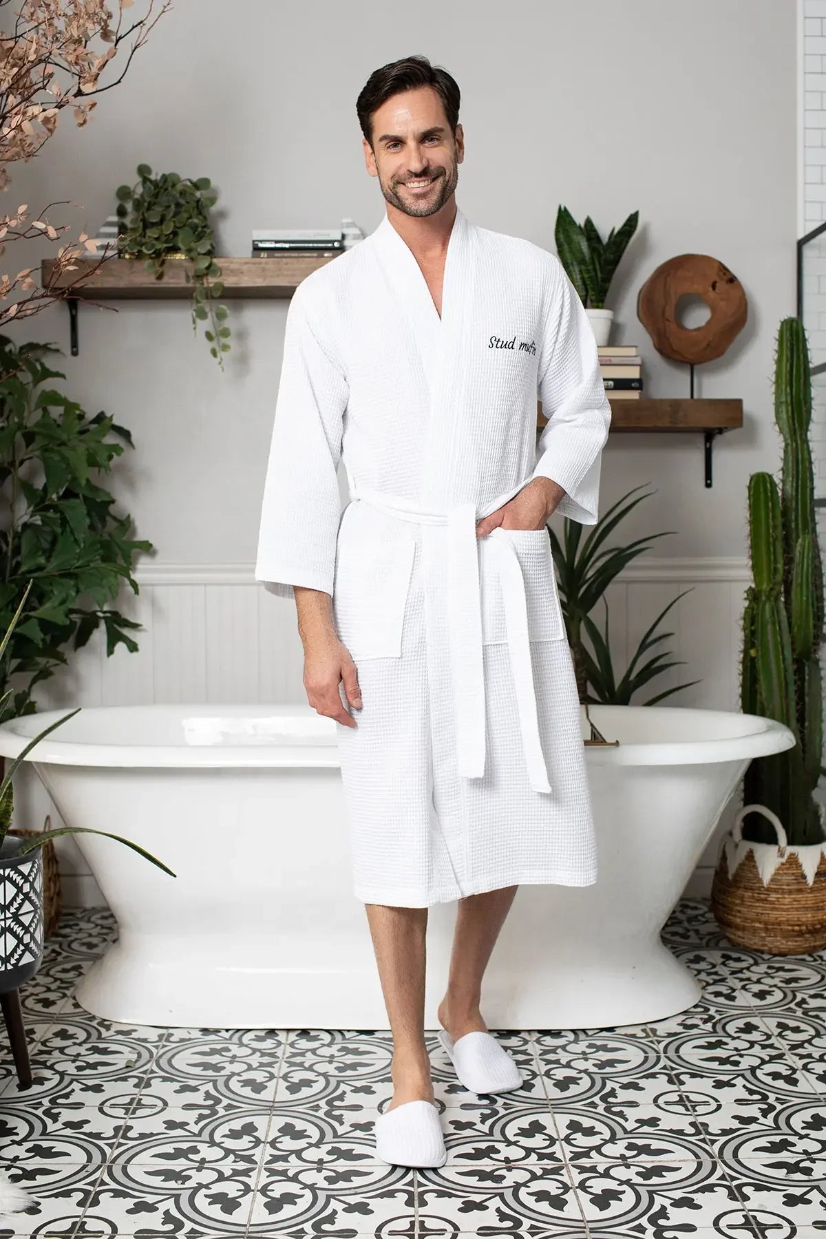 Men’s Lightweight Waffle Spa Robe