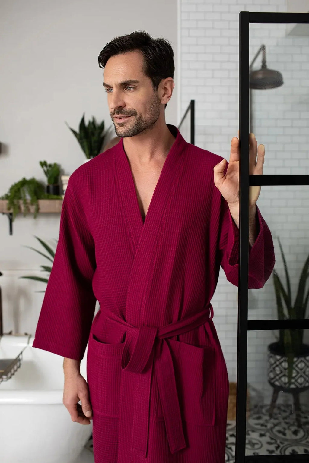 Men’s Lightweight Waffle Spa Robe