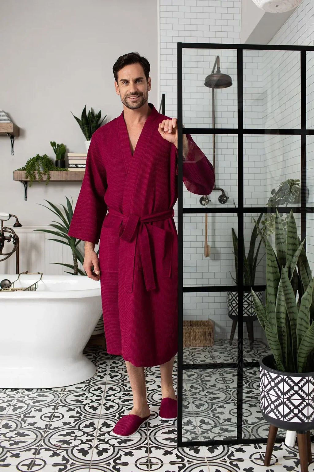 Men’s Lightweight Waffle Spa Robe