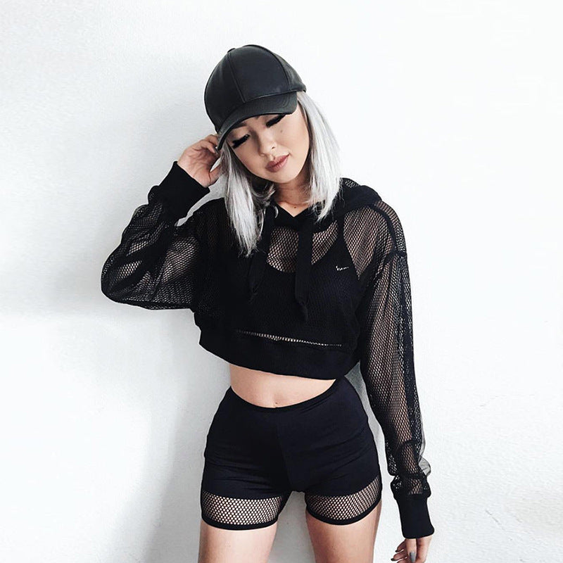 Women’s Sheer Hooded Long-Sleeve Top product image 3