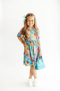 Flower Child Long-Sleeve Pocket Twirl Dress
