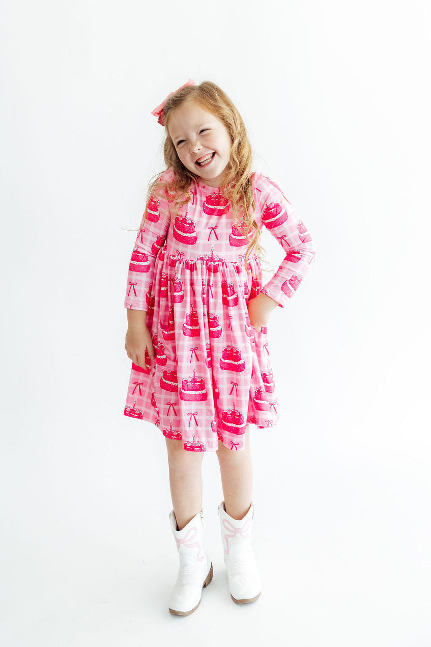 Make a Wish Long-Sleeve Pocket Twirl Dress