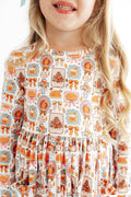 Give Thanks Long-Sleeve Pocket Twirl Dress