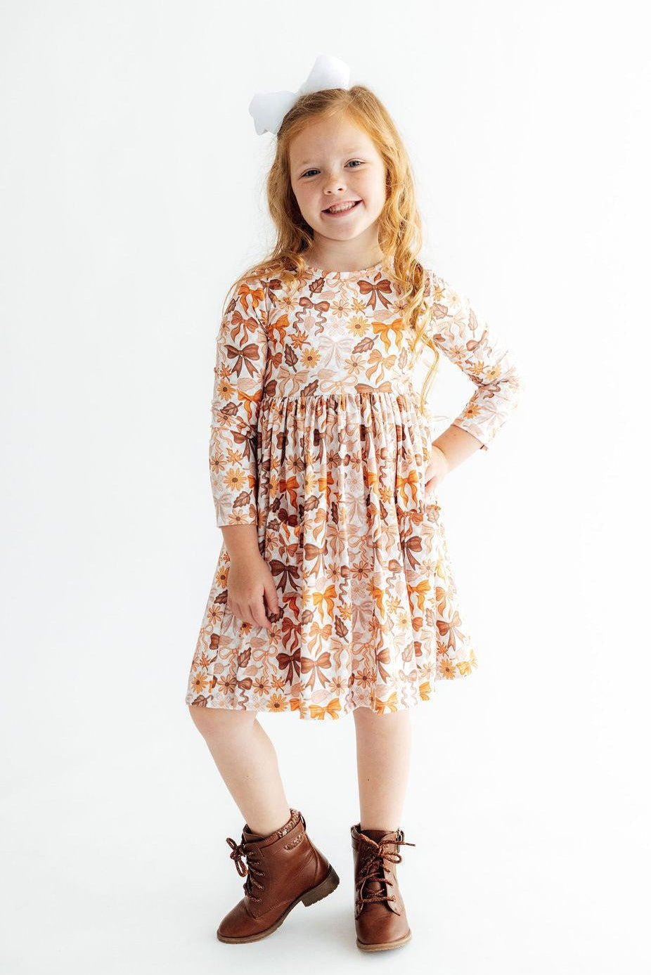 Fall Harvest Long-Sleeve Pocket Twirl Dress – product view 1