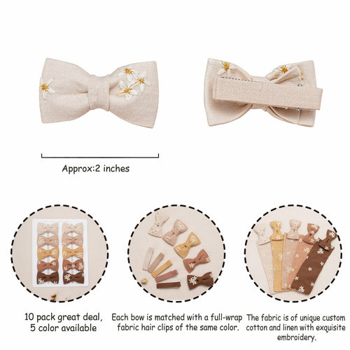 10-Piece Daisy Bow Hair Clip Set