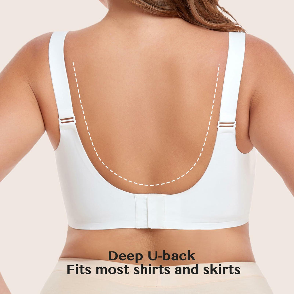 Gailife Seamless Nursing Bra with Extenders – White, Medium
