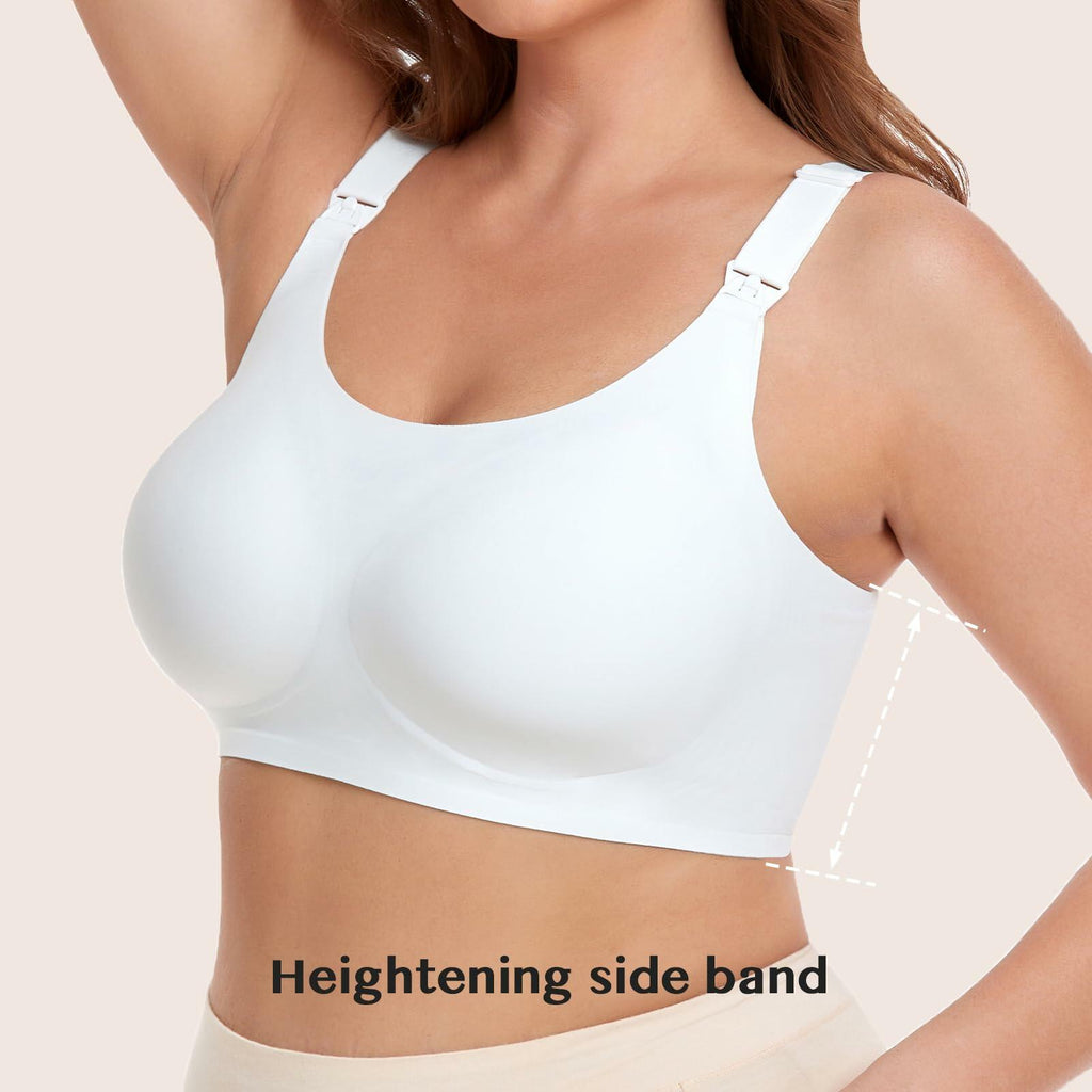 Gailife Seamless Nursing Bra with Extenders – White, Medium