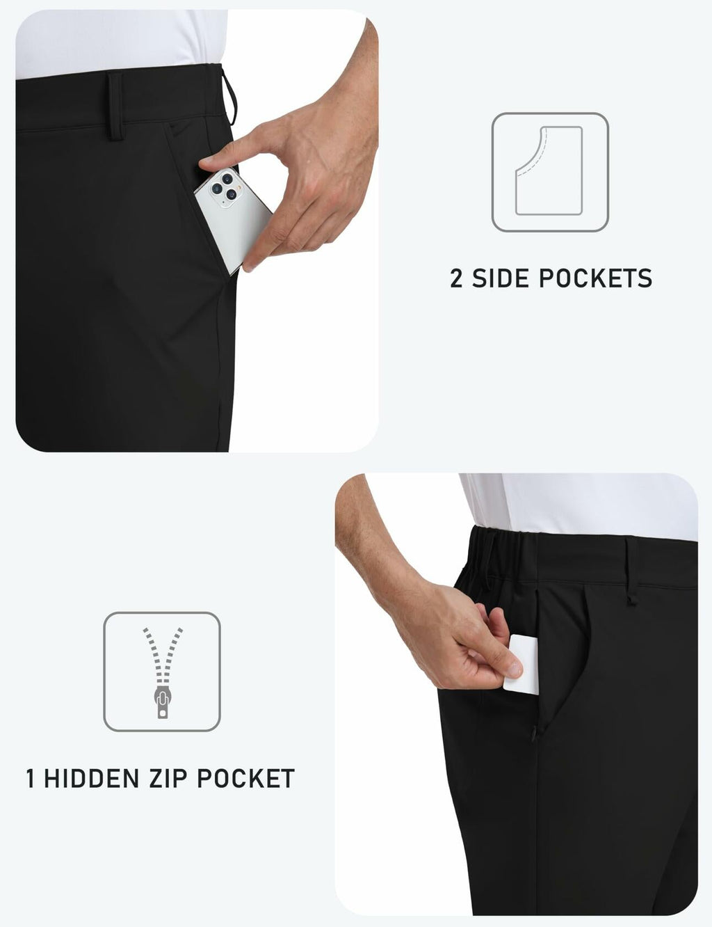 MoFiz Men’s Stretch Golf Pants – Light Khaki product image 4